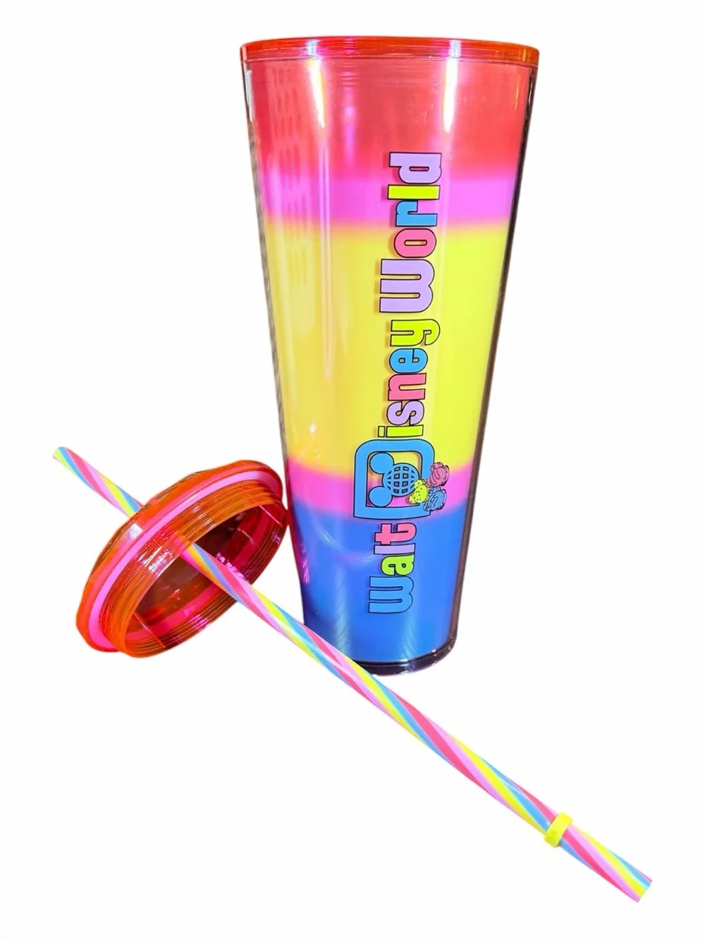 Starbucks 2024 Walt Disney World Park Eats Macaron Tumbler with MultiColor Straw
